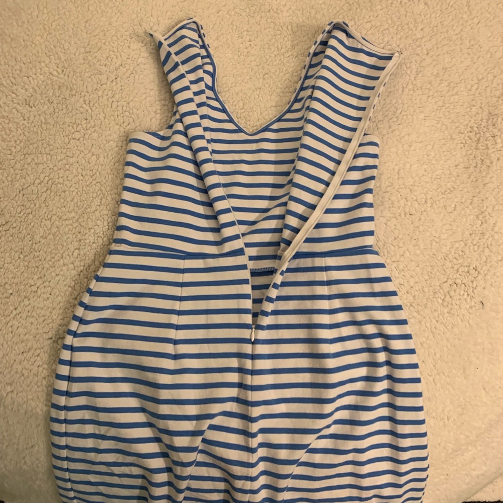 Blue and white summer dress